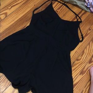 Black cross back romper